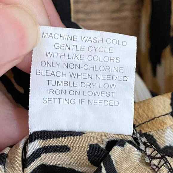 Vintage 90s Elementz Animal Print Button Up Top Collared Long Sleeve Women's PS - Picture 7 of 8